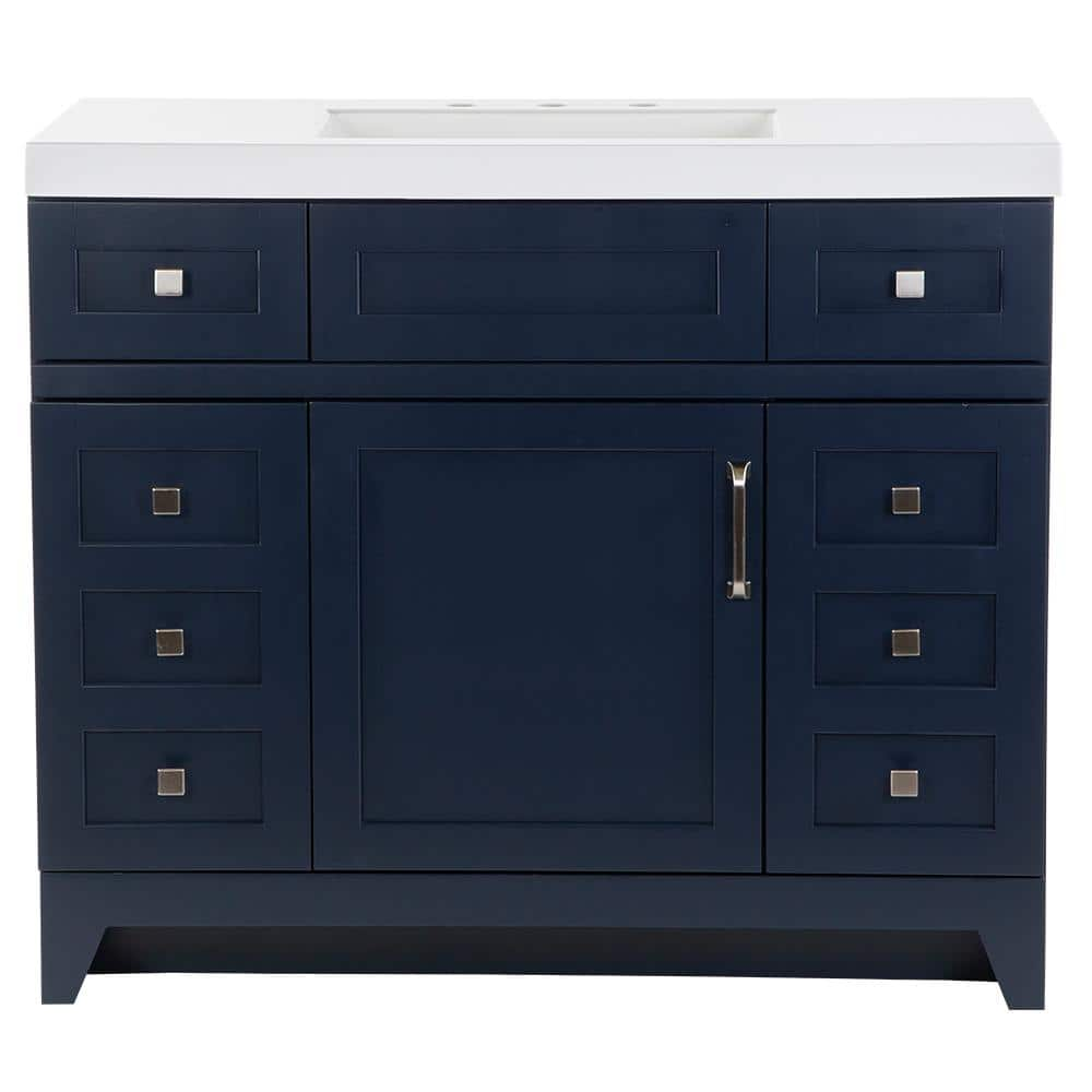 Buy Rosedale 42 in. W x 19 in. D Bathroom Vanity in Blue with Cultured ...