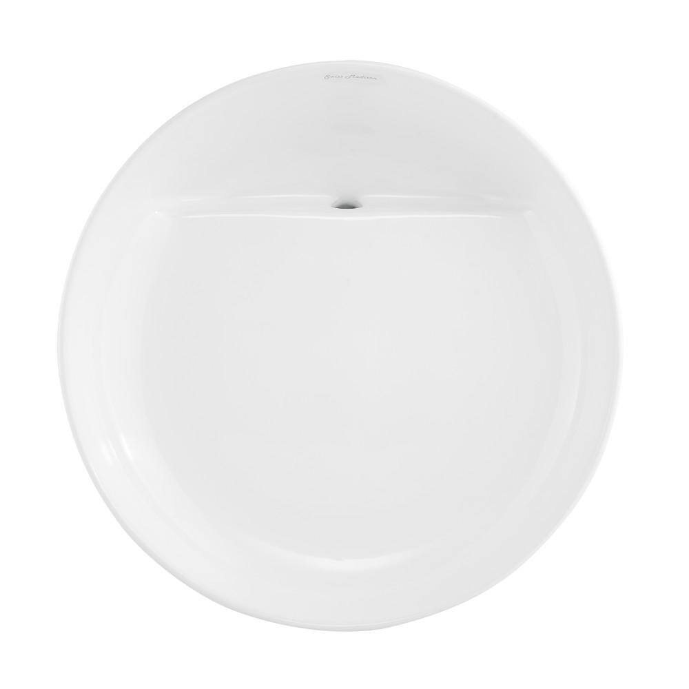 Beau 16.5" Glossy White Ceramic Round Vessel Sink