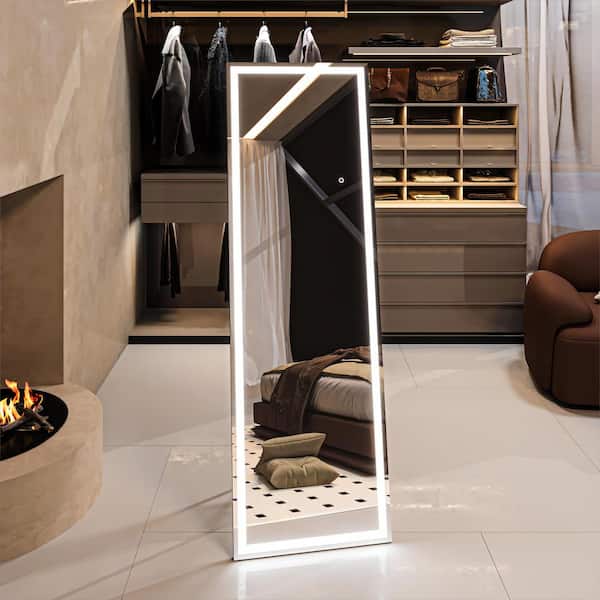ORGANNICE 22 in. W x 67 in. H Rectangle LED Full Length Mirror with Lights Large Floor Mirror Stand Up Dress Mirror