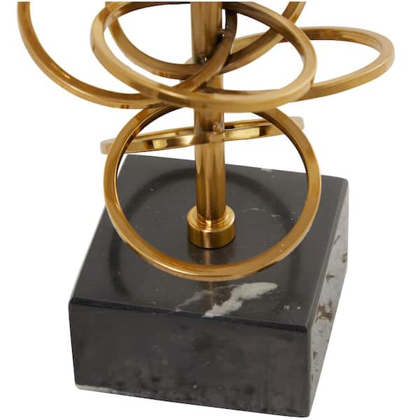 Novogratz Gold Stainless Steel Open Ring Stand Pillar Hurricane Lamp (Set  of 2) 043021 - The Home Depot