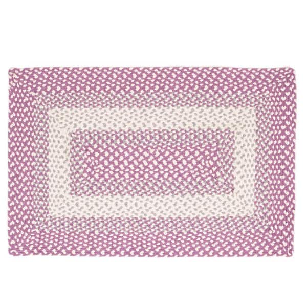 Super Area Rugs Waterbury Purple and Gray 2 ft. x 6 ft. Cotton Braided Runner Rug