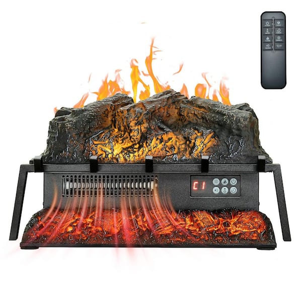 9.45 in. W Electric Fireplace Log Fireplace Insert Log Heater with Crackling Sound, Remote Controller, Timer, Thermostat