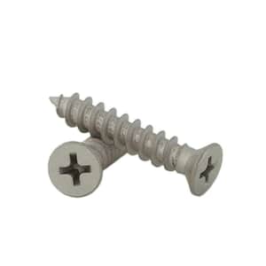 #10 x 1-1/4 in. Satin Nickel Phillips Flat-Head Screw with Oversize Threads for Loose Entry Door Hinges (18-Pack)