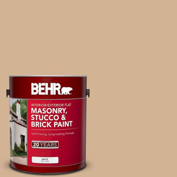 BEHR 1 gal. #MS-29 Antique Gold Flat Interior/Exterior Masonry, Stucco and Brick Paint