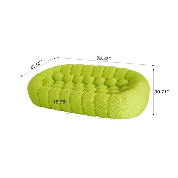 Magic Home 98 in. W Armless 3-Seater Bubble Couch Floor Sofa