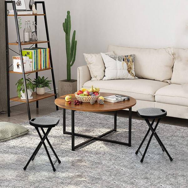 Basicwise Adult Portable Folding Stool with Handle, Compact Chair