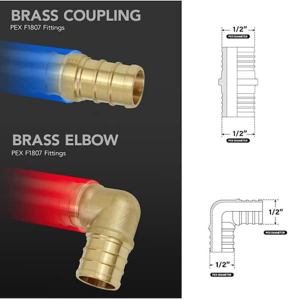 1/2 in. x 100 ft. PEX Tubing Oxygen Barrier Pipe and Tubing, with Crimper, Cutter Tools, Barb Elbow, Straight Coupling 1/2 in. x 100 ft. PEX Tubing Oxygen Barrier Pipe and Tubing, with Crimper, Cutter Tools, Barb Elbow, Straight Coupling