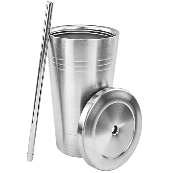 Southern Homewares Stainless Steel Double Walled Insulated Cup with Straw and Lid