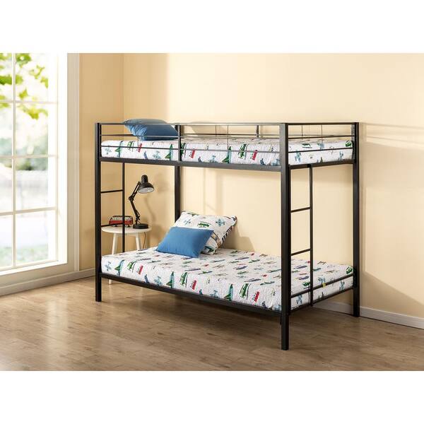 Zinus Patti Steel Quick Lock Bunk Bed, Twin Bunk Beds With Mattresses Included