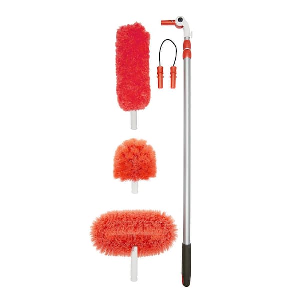 Good Grips 3-in-1 Extendable Long Reach Microfiber Dusting System, Orange