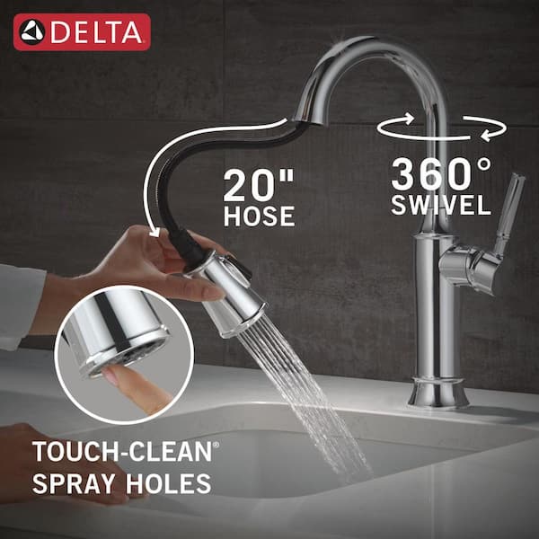 Delta Renaldi Single Handle Bar Faucet in Lumicoat Chrome 9984-PR