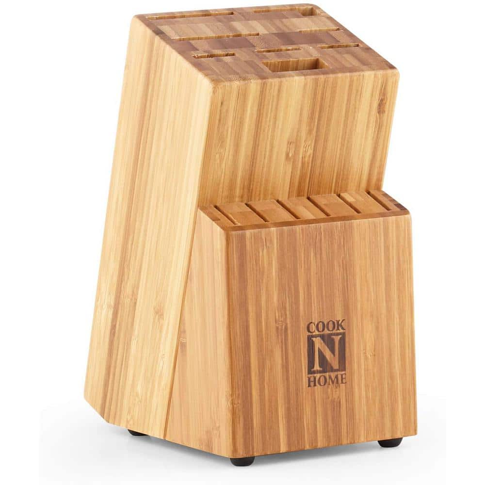 Cook N Home Kitchen Knife Set with Bamboo Storage Block 15-Piece