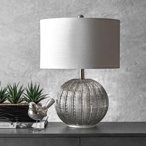 Augusta 21 in. Silver Contemporary Table Lamp, Dimmable