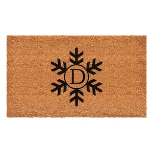 Snowflake Monogram Doormat, 17" x 29" (Letter D)