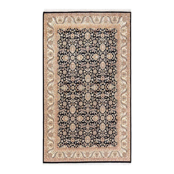 Mogul Traditional Black 5 ft. 10 in. x 10 ft. 3 in. Oriental Area Rug