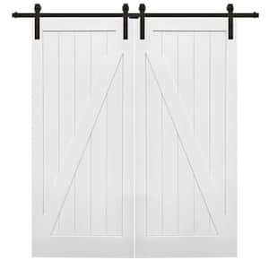 72 in. x 84 in. Primed Z-Plank MDF Sliding Barn Door with Hardware Kit