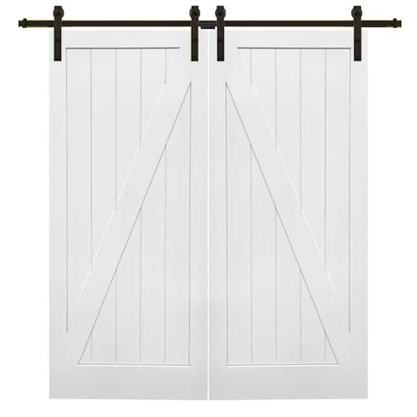 MMI DOOR 72 in. x 84 in. Primed Z-Plank MDF Sliding Barn Door with Hardware Kit