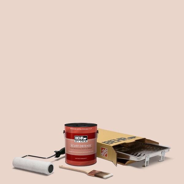 BEHR 1 gal. S1901 Seaside Villa Ultra Extra Durable Flat Interior Paint and 5Piece Wooster
