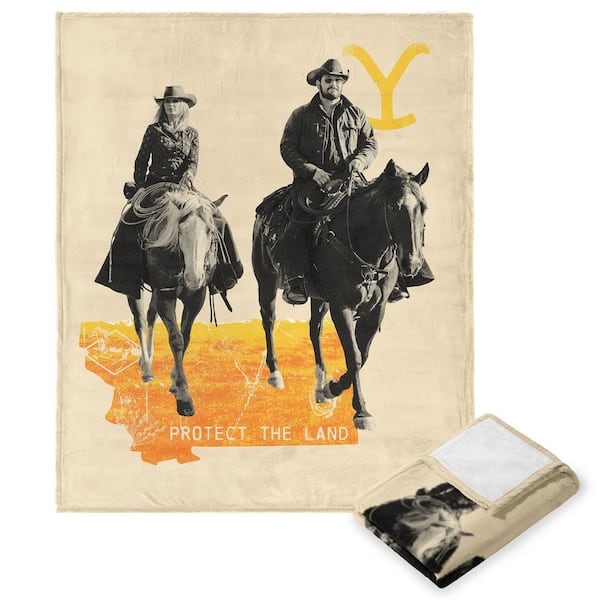 THE NORTHWEST GROUP Yellowstone Horseback Silk Touch Multi-Color Throw Blanket