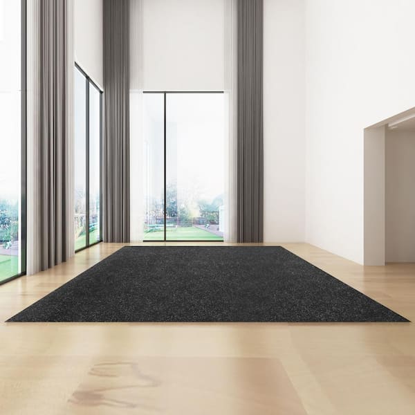 Dance Floor 6.6 ft. x 3.9 ft. Dance Floor Roll 0.06" Gam/ Exercise Rubber Sheet Thick PVC Vinyl Dance Floor Black/Grey