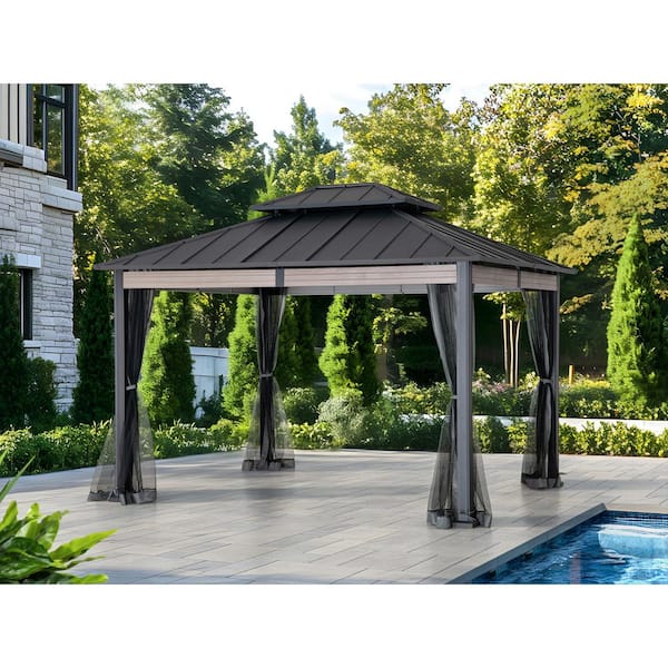Sunjoy 10 ft. x 12 ft. Heavy-Duty Steel Hardtop Gazebo with