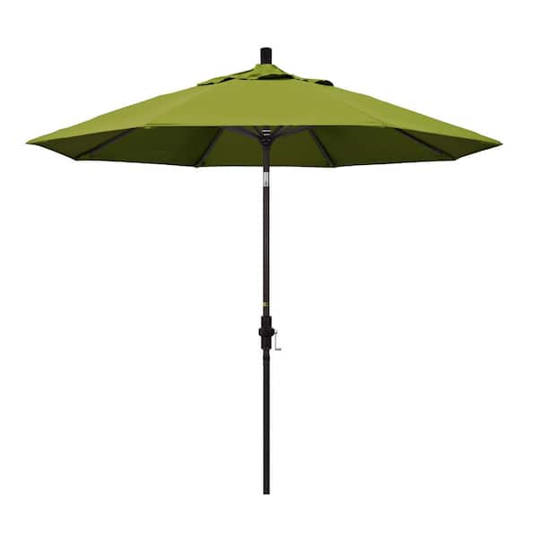 California Umbrella 9 ft. Aluminum Collar Tilt Patio Umbrella in Kiwi Olefin