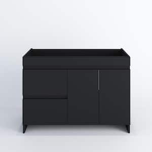 Mace 48 in. W x 20 in. D x 35 in. H Single-Sink Bath Vanity Cabinet without Top in Black and Left-Side Drawers