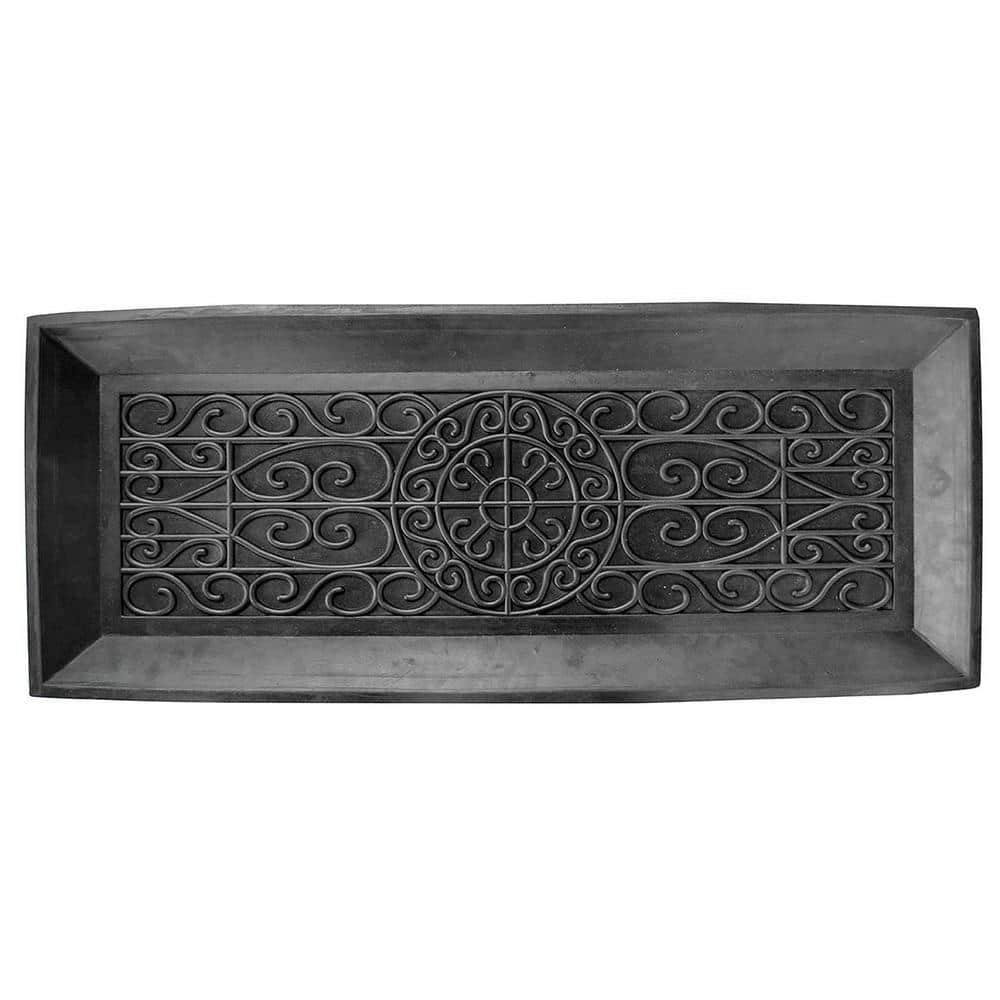AmeriHome Black 14 in. x 34 in. Rubber Boot Tray 802320