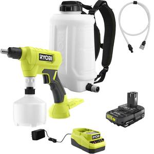 ONE+ 18V Battery Cordless .5L Compact Sprayer w/ 3 Gal. Replacement Tank, Quick Connect Nozzle, 2.0 Ah Battery & Charger