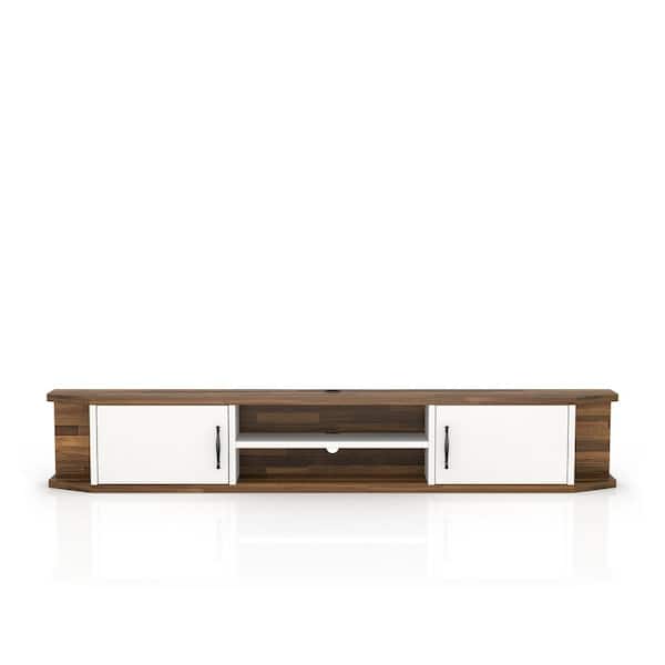 Furniture of America Malinda 71 in. White TV Stand with 2 Cabinets