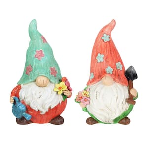 Pastel Daisy Hat, 5.5 in. x 8.5 in. Gnome Garden Statue 2-Pack