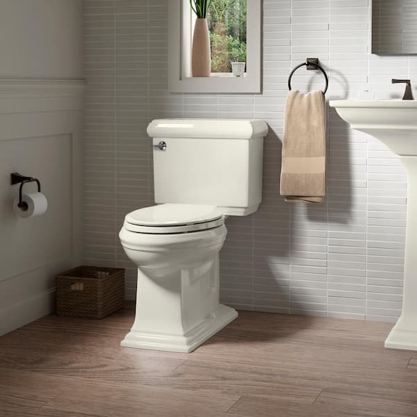 KOHLER Stonewood Elongated Closed Front Toilet Seat in Honed White  K-4647-HW1 - The Home Depot