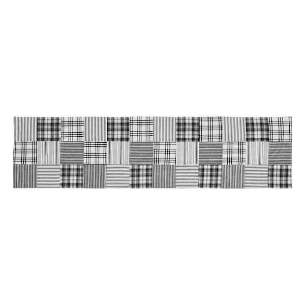 VHC BRANDS Sawyer Mill 12 in. W x 48 in. L Black Quilted Patchwork Cotton Table Runner