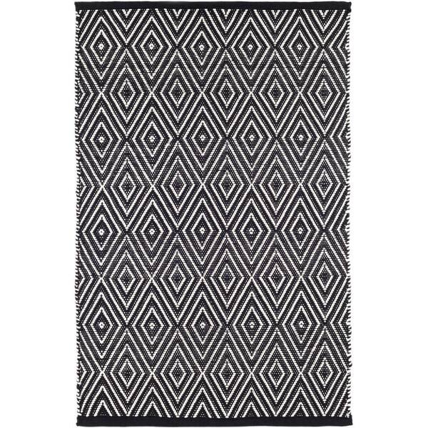 Diamond Handwoven Black/Ivory 3 ft. x 5 ft. Outdoor Area Rug