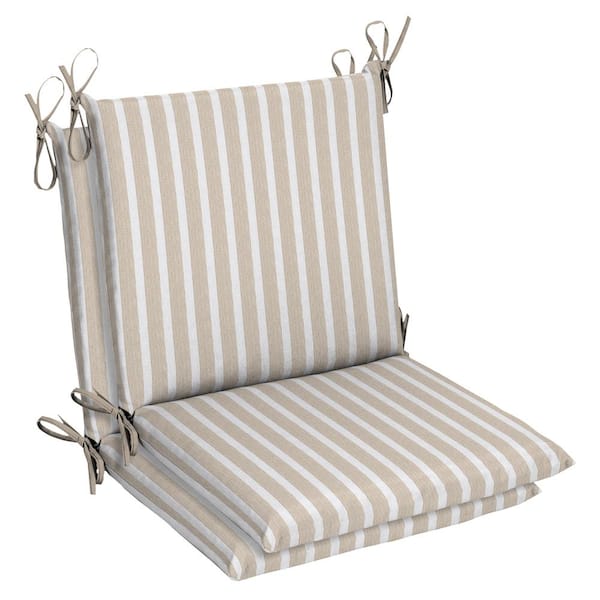 Home Decorators Collection 21.5 x 44 Sunbrella Canvas Flax High Back Outdoor Dining Chair Cushion