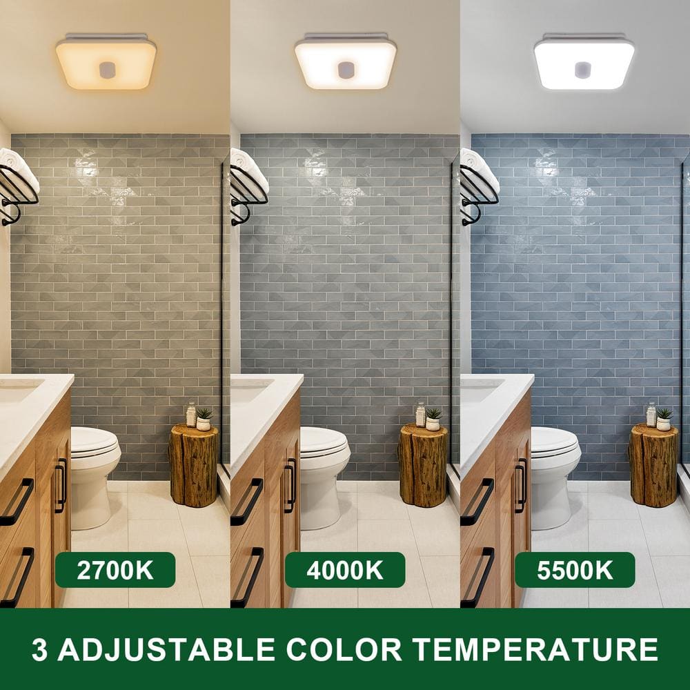Silver Energy Star Ceiling Mount Bathroom Ventilation Fan with Light