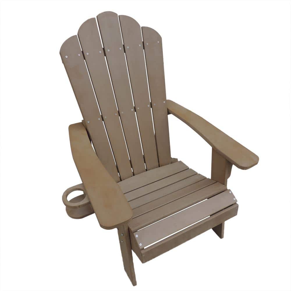 Island Retreat Adirondack Chair Outdoor Deck Patio Furniture Polyresin Fade And Water Resistant In Teak Nu3222tk The Home Depot