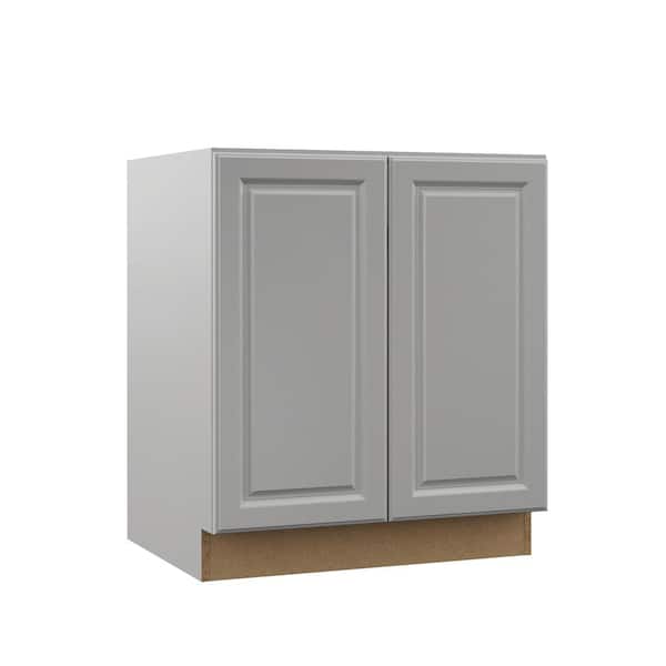Designer Series Elgin Assembled 30x34.5x23.75 in. Full Height Door Base Kitchen Cabinet in Heron Gray