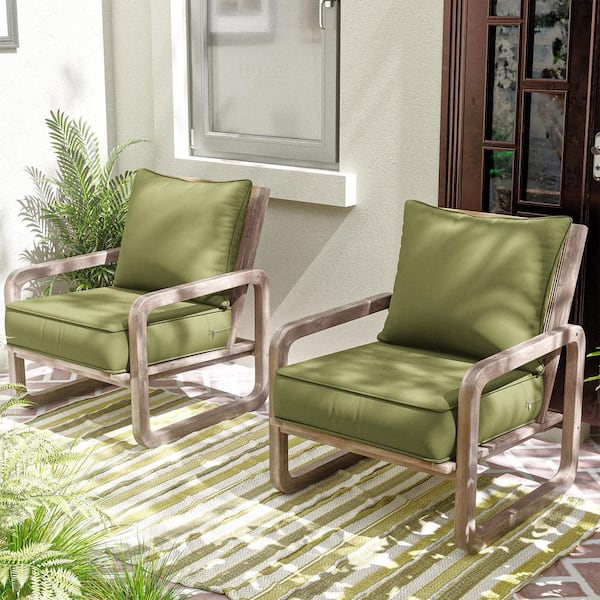 19 in. x 19 in. x 4 in. Square Outdoor Deep Seating Cushion Set Seat and Back Cushion for Lounge Chair Light Green