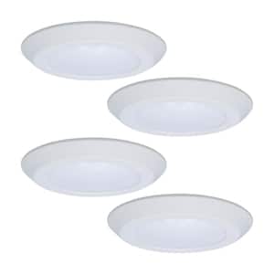 6 in. White Integrated LED Recessed Ceiling Mount Light Trim at 3000K Soft White Title 20 Compliant (4-Pack)