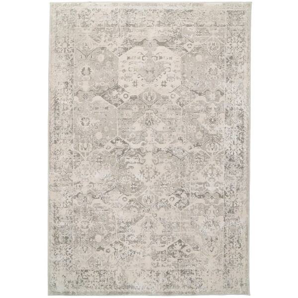 Quartz Ivory 7 ft. 10 in. x 10 ft. 10 in. Transitional Polyester Area Rug