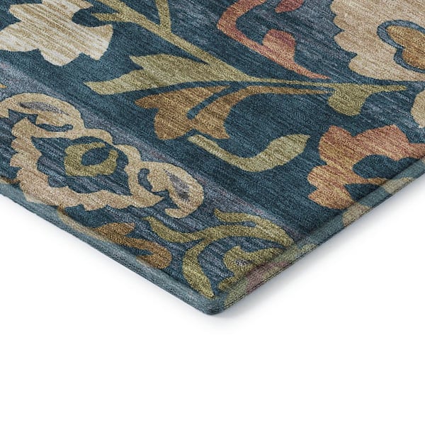 Mayfield Premium Machine Washable Abstract AMF2193 Navy 8 ft. x 10 ft. Area Rug