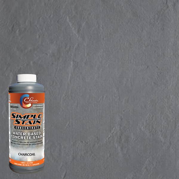 Classic Coatings Systems 1 qt. Charcoal Concentrated Semi-Transparent Water Based Interior/Exterior Concrete Stain