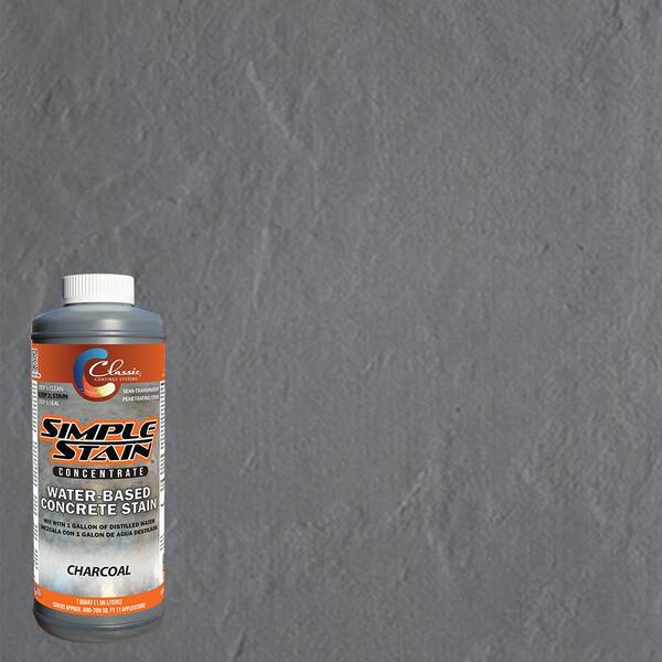 Classic Coatings Systems 1 qt. Charcoal Concentrated Semi-Transparent Water Based Interior/Exterior Concrete Stain
