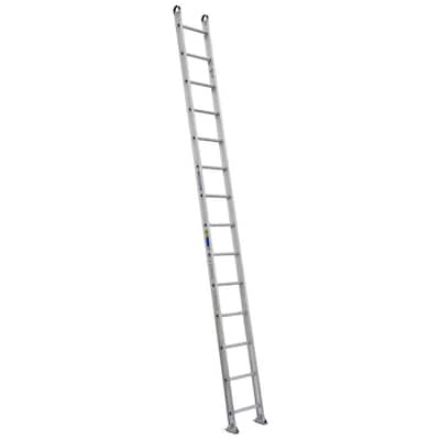 14 ft. Aluminum Round Rung Straight Ladder with 375 lb. Load Capacity Type IAA Duty Rating