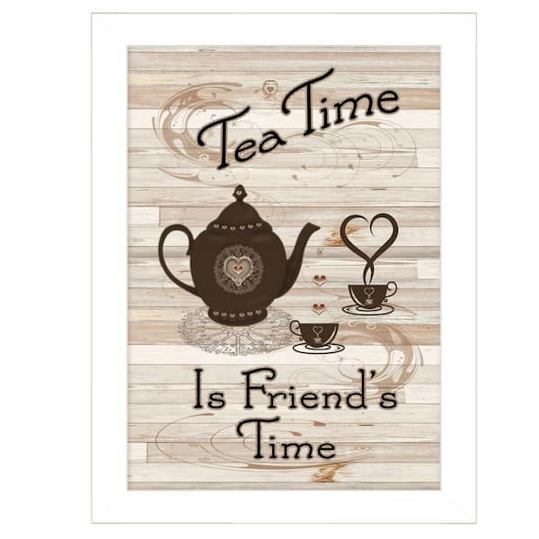 HomeRoots Charlie Tea Time 1-Piece Framed Wall Art 14 in. x 10 in.