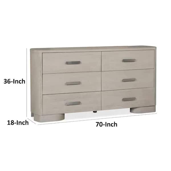 Benjara Celly White 6-Drawer 70 in. Wide Dresser without Mirror BM333805 -  The Home Depot