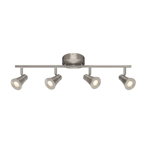 Armstrong 2 ft. 4-Light Brushed Nickel Integrated LED Fixed Track Lighting Kit