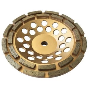 7 in. Diamond Grinding Wheel for Concrete and Masonry, 24 Double Row Turbo Segments, 5/8 in.-11 Threaded Arbor