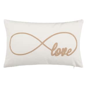 Infinite Love Beige Rope 12 in. x 18 in. Standard Pillow
